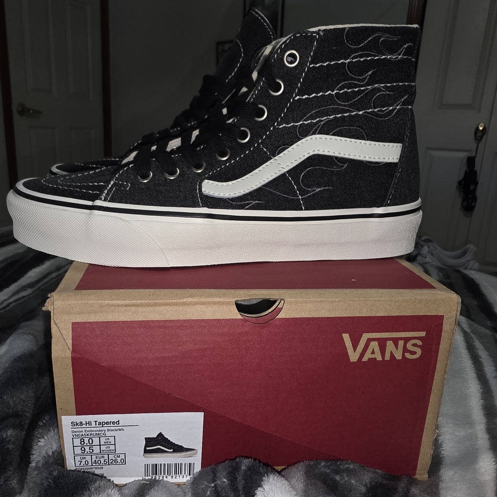 Vans Black and White High-Top Sneakers